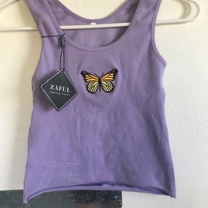NWT butterfly Cropped Tank